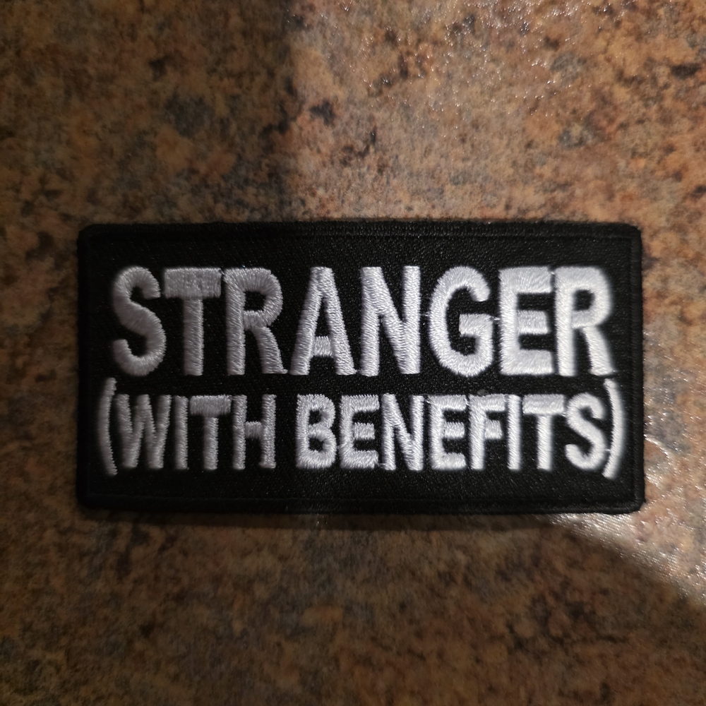 Black and White Funny Embroidered Patch Stranger With Benefits